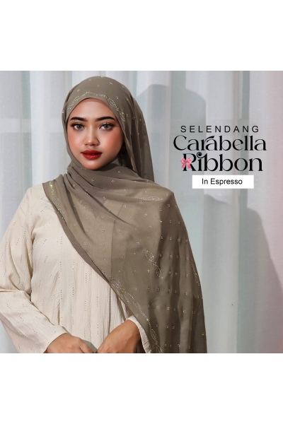 SELENDANG CARABELLA RIBBON 3.0  - ESPRESSO SELENDANG CARABELLA RIBBON 3.0  - ESPRESSO